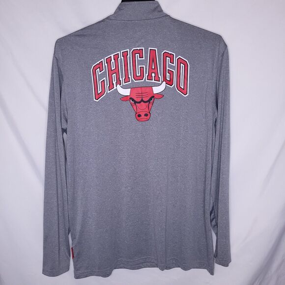 Chicago Bulls Pullover Mens XL Gray 1/4 Zip NBA - Picture 1 of 12